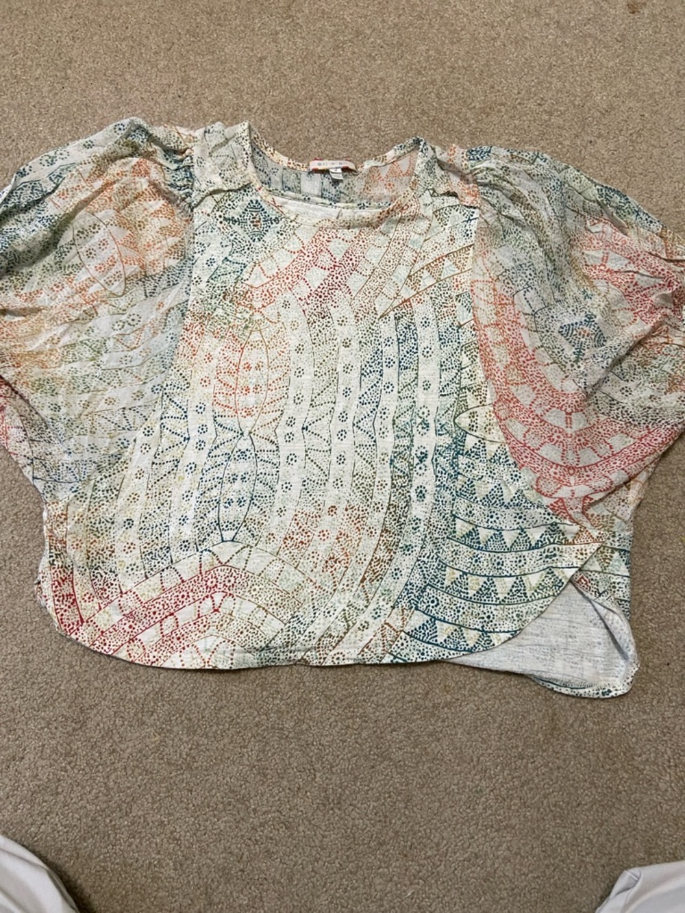 Anthropologie eri + ali Lightweight Multicolor Patterned Women's Top